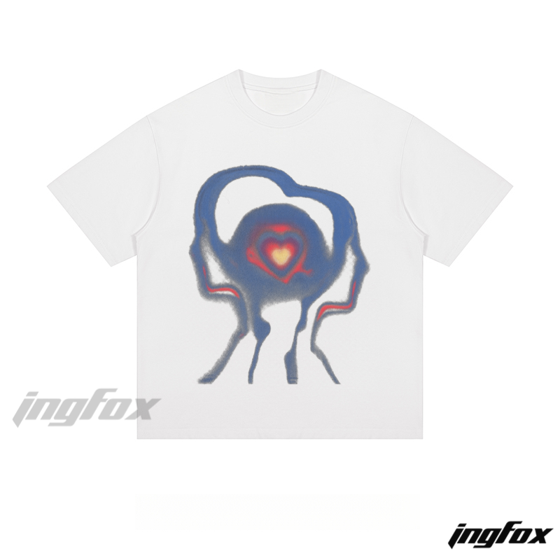 Abstract Heart & Figure - Loose Fit Short Sleeve T-Shirt