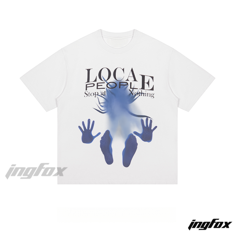 "LOCA PEOPLE" Ghostly Graphic - Loose Fit Short Sleeve T-Shirt