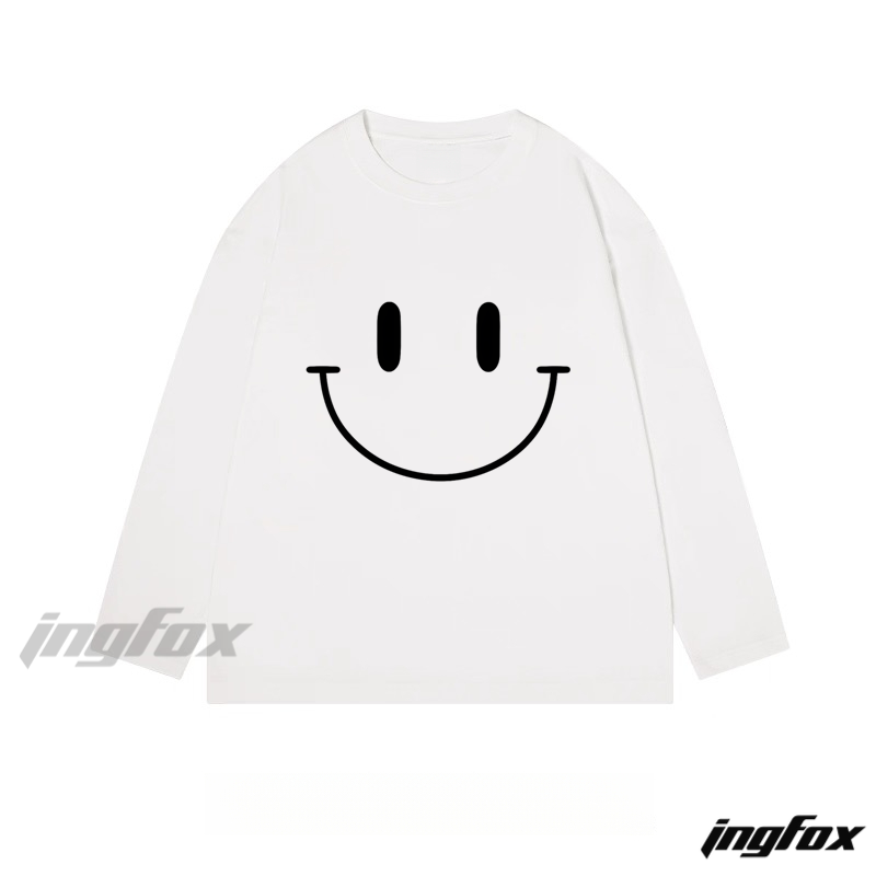 Minimalist Smiley - Classic Cotton Long Sleeve Tee