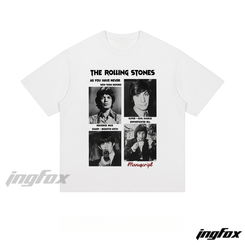 The Rolling Stones Vintage Collage - Loose Fit Short Sleeve T - Shirt