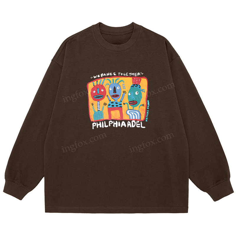 "WE DANCE TOGETHER" Folk Art - Classic Unisex Fit Cotton Long Sleeve Tee