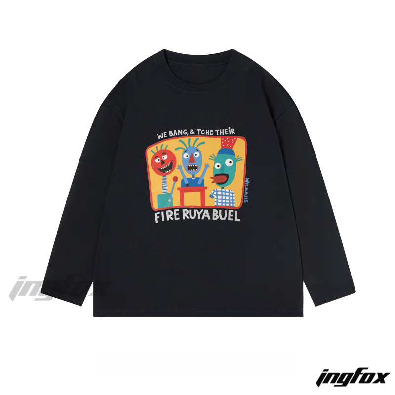Fire Ruya Buel Cartoon - Classic Cotton Long Sleeve Tee