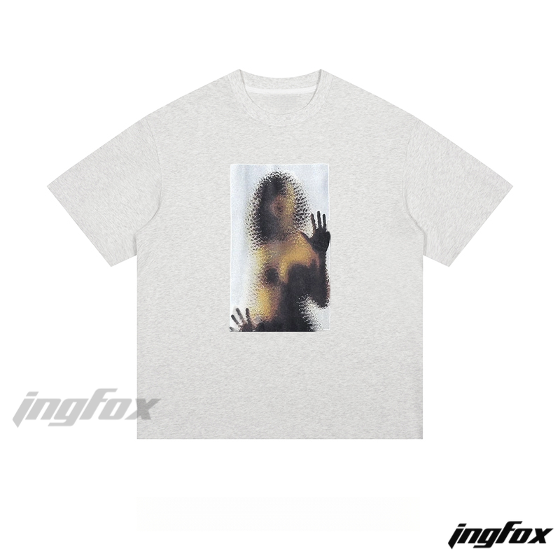 Blurred Figure - Loose Fit Short Sleeve T - Shirt