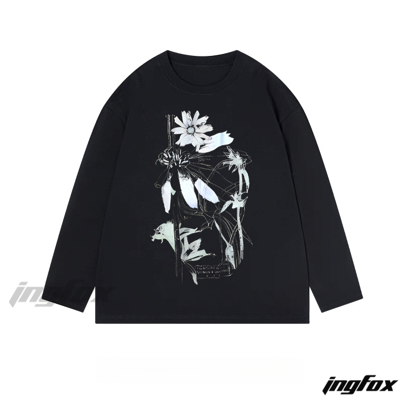 Floral Sketch - Classic Cotton Long Sleeve Tee