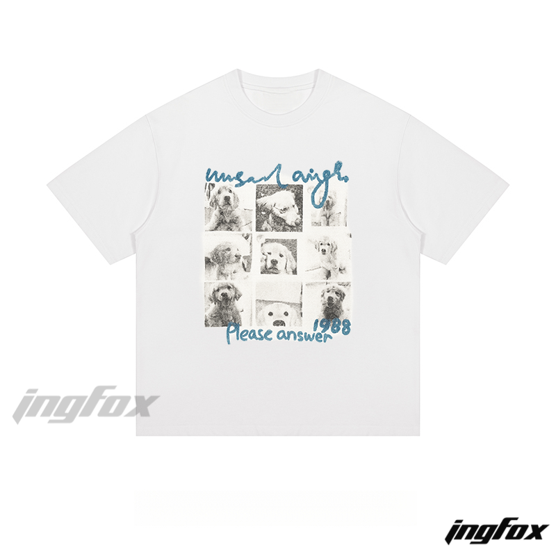 Vintage Dog Collage - Loose Fit Short Sleeve T - Shirt