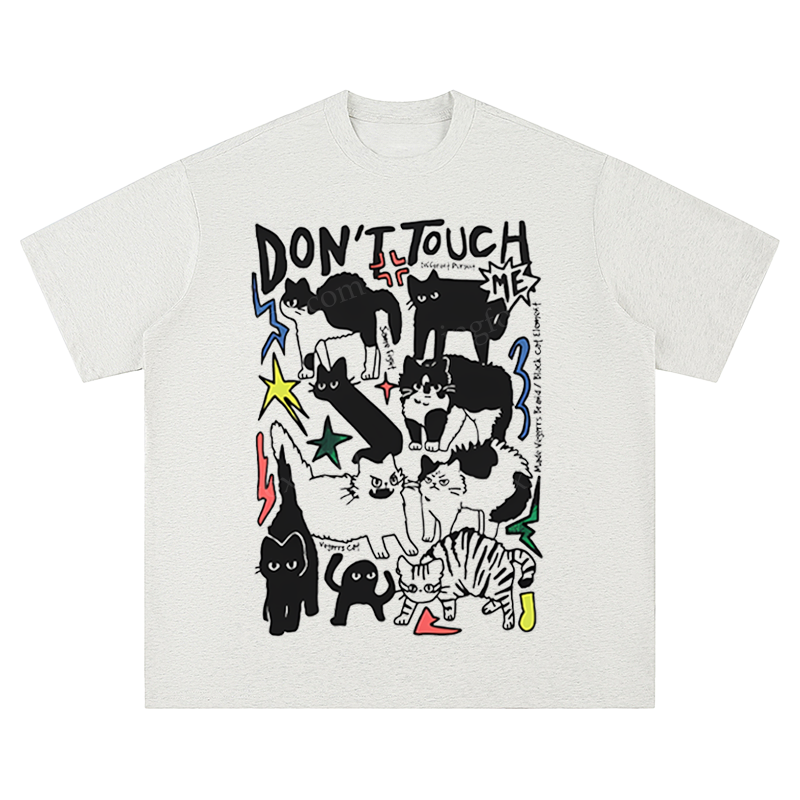 "Don't Touch Me" Cat Graphic - Unisex Fit Short Sleeve T - Shirt
