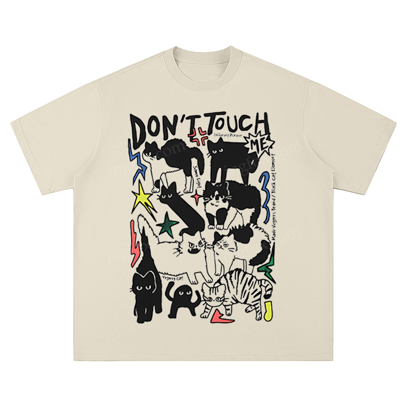 "Don't Touch Me" Cat Graphic - Unisex Fit Short Sleeve T - Shirt