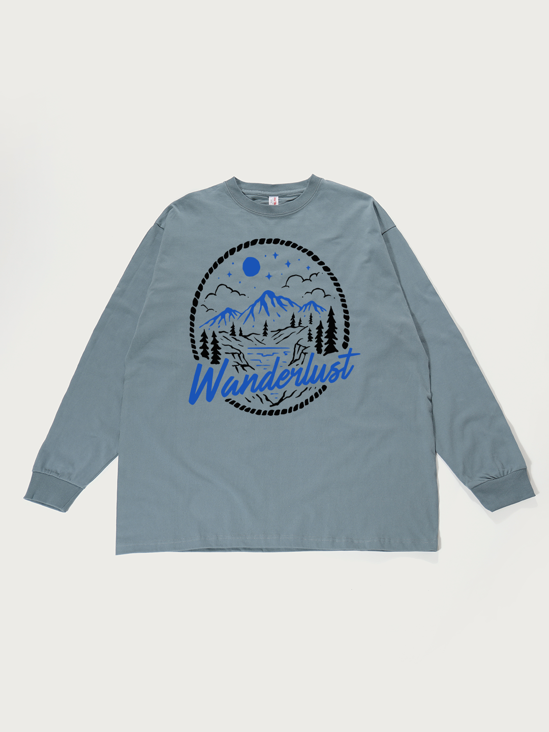 Wanderlust Mountain Night - Unisex Retro Cotton Long Sleeve T-Shirt