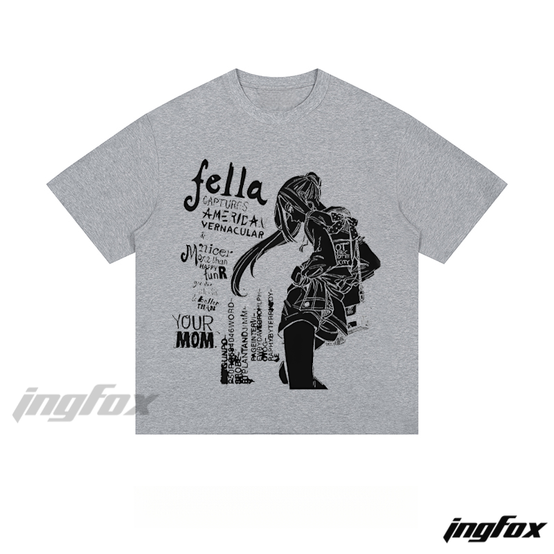 Anime-Inspired Typography - Loose Fit Short Sleeve T-Shirt