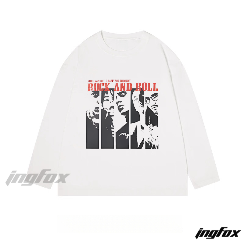 Rock and Roll - Themed Classic Cotton Long Sleeve Tee