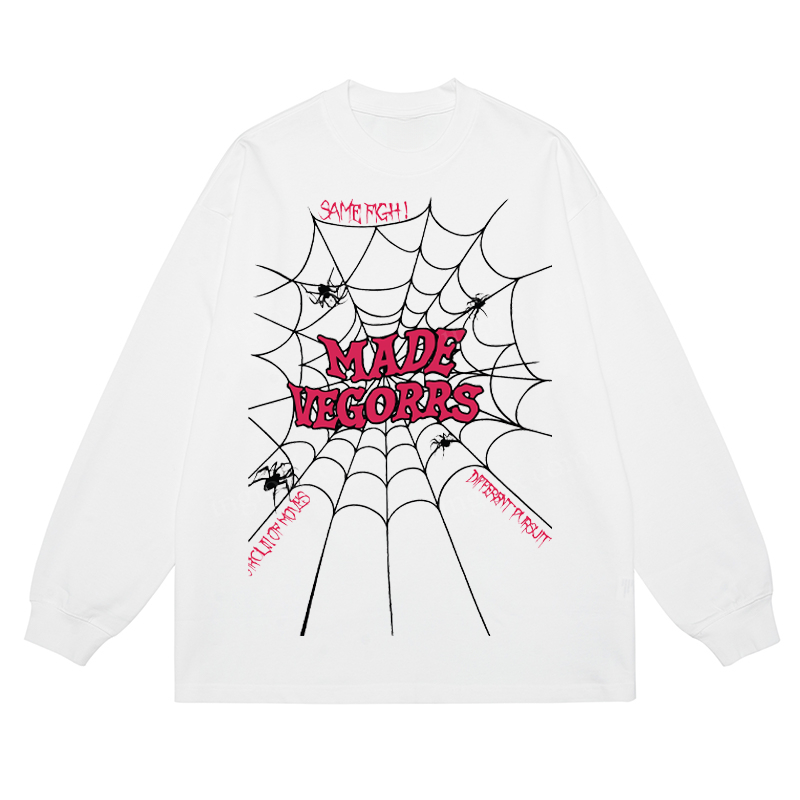 Spider Web "MADE VEGORRS" - Classic Unisex Fit Cotton Long Sleeve Tee