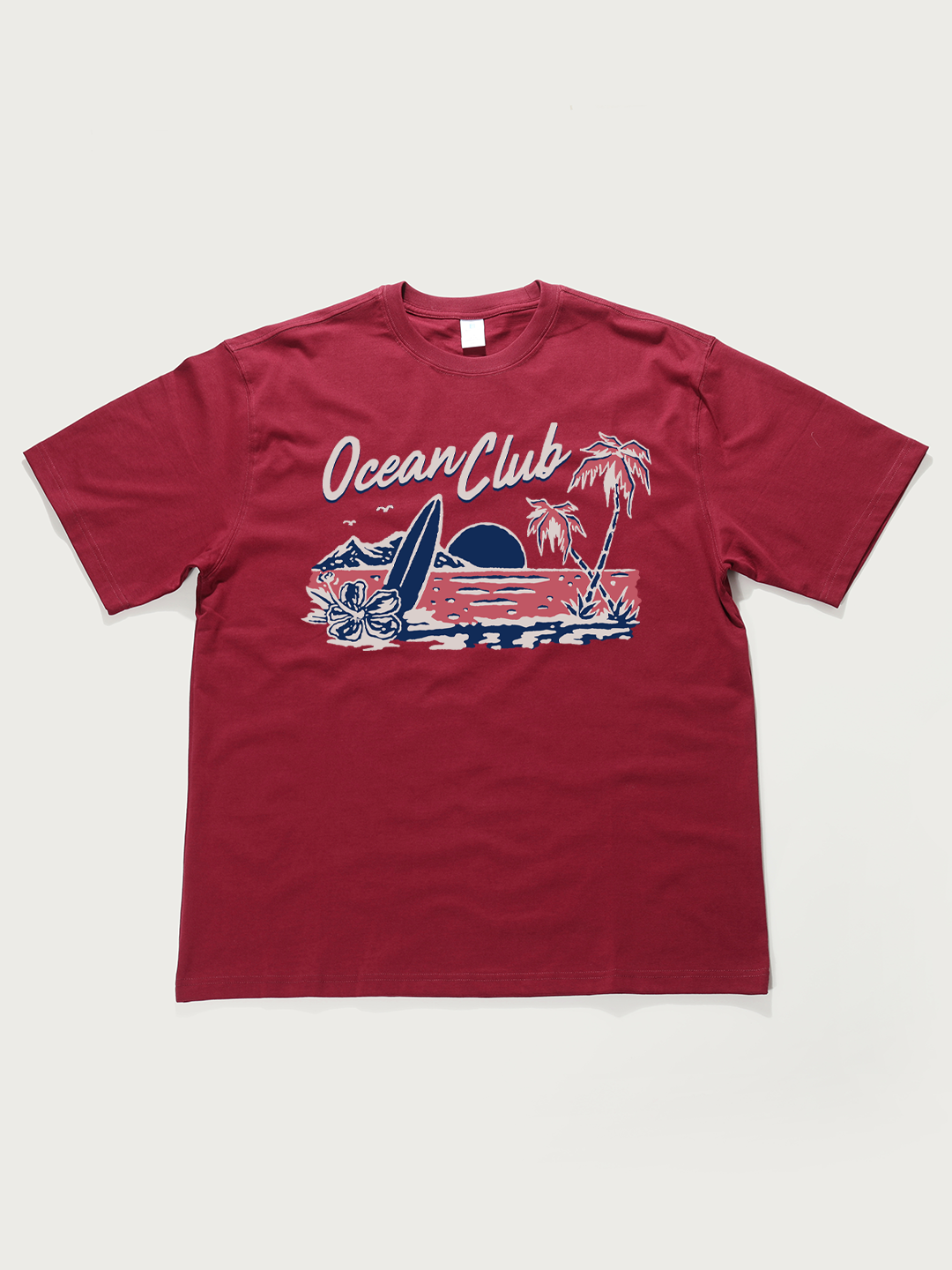 Ocean Club Beach - Unisex Retro Cotton Short Sleeve T-Shirt