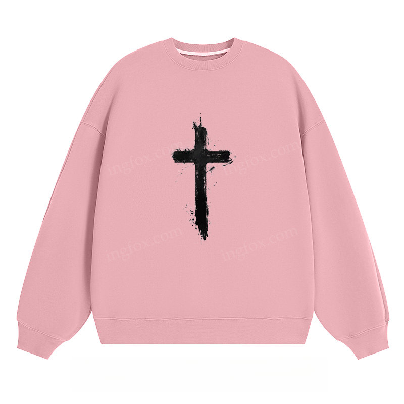 Distressed Cross - Classic Unisex Fit Crewneck Sweatshirt