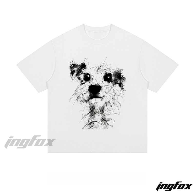 Sketch Dog Portrait - Loose Fit Short Sleeve T-Shirt