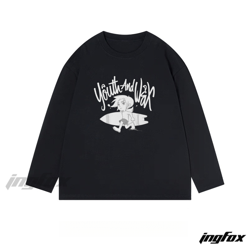 Youth And Wax Surfing - Classic Cotton Long Sleeve Tee