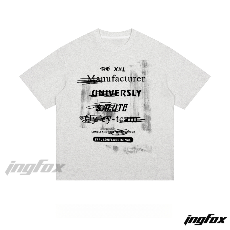 Grunge Text Collage - Loose Fit Short Sleeve T - Shirt