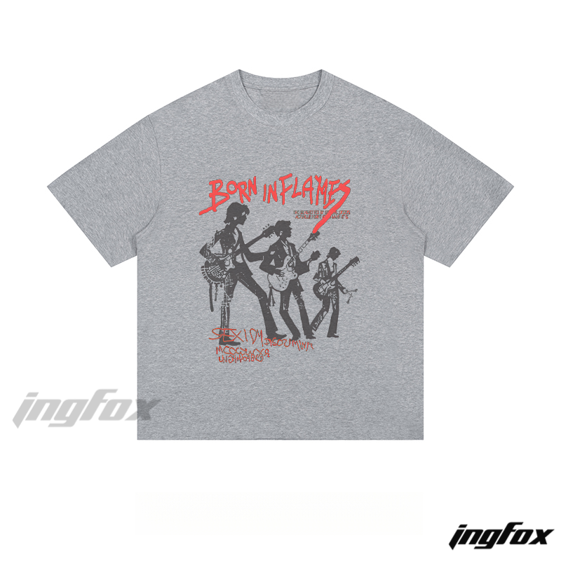 Born in Flames Band - Loose Fit Short Sleeve T - Shirt