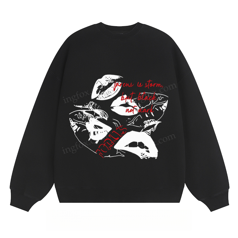 Artistic Lips & Text - Classic Unisex Fit Crewneck Sweatshirt