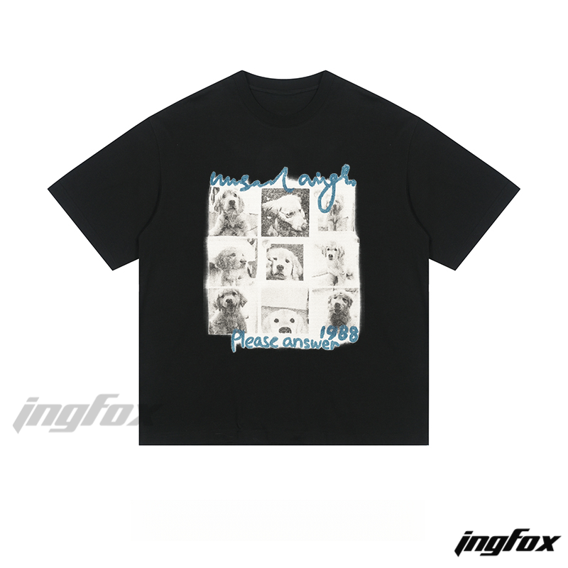 Vintage Dog Collage - Loose Fit Short Sleeve T - Shirt