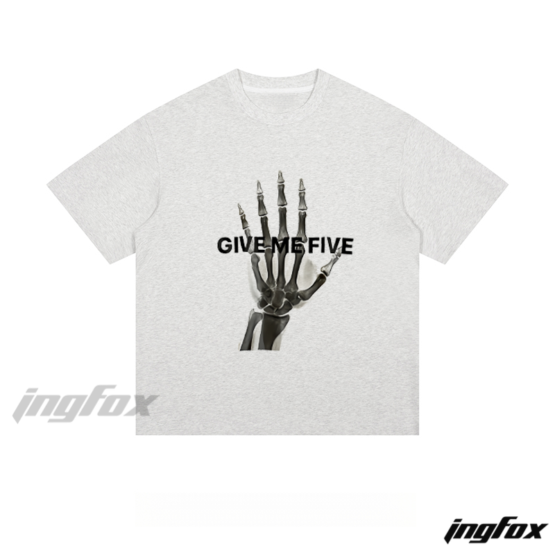 Skeleton Hand “GIVE ME FIVE” - Loose Fit Short Sleeve T-Shirt
