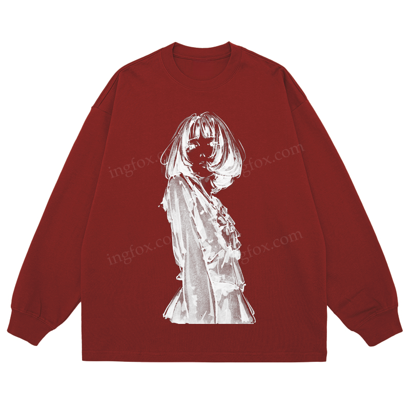 Ink Girl - Classic Unisex Fit Cotton Long Sleeve Tee