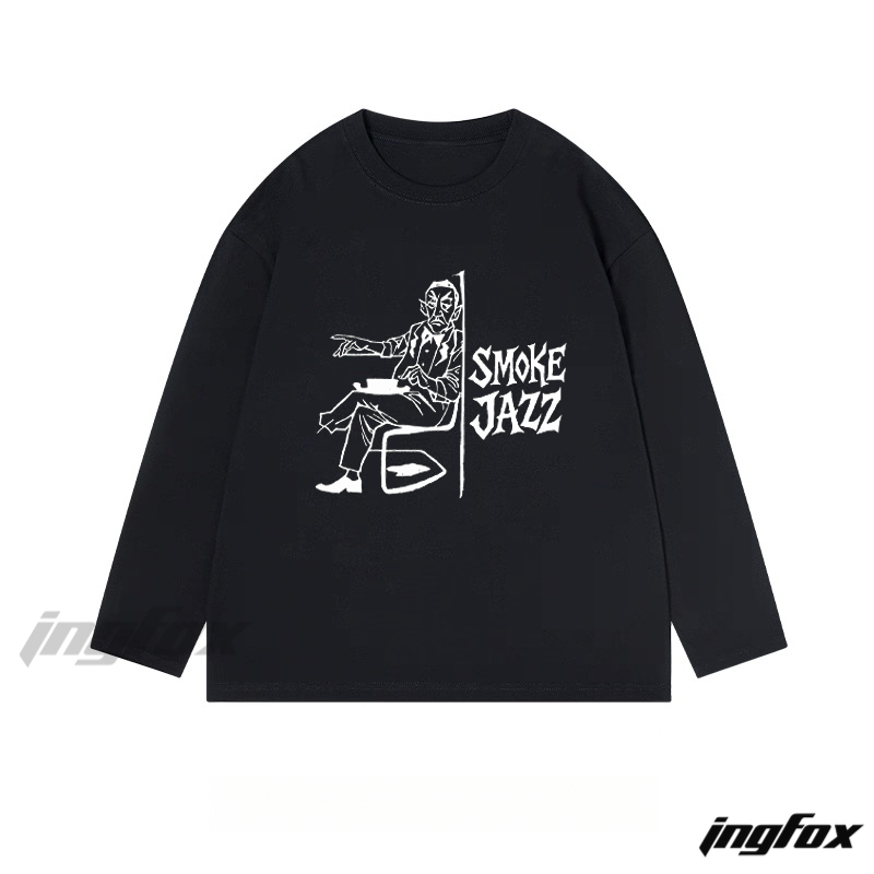 "Smoke Jazz" - Themed Classic Cotton Long Sleeve Tee