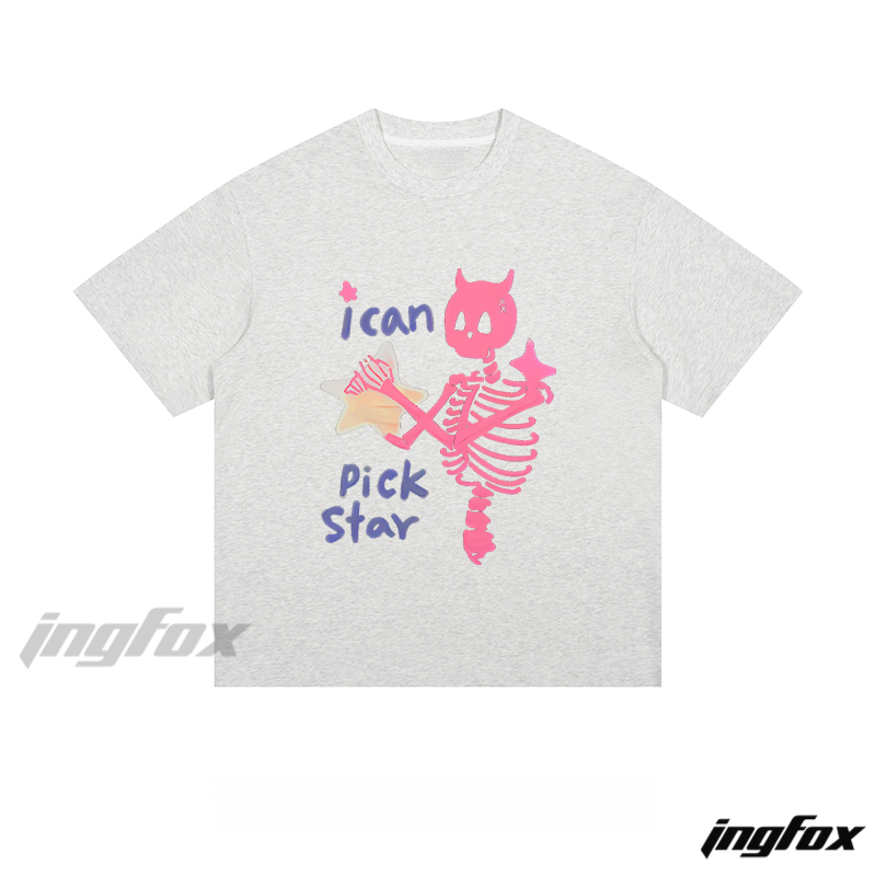 Star - Picking Skeleton - Loose Fit Short Sleeve T - Shirt