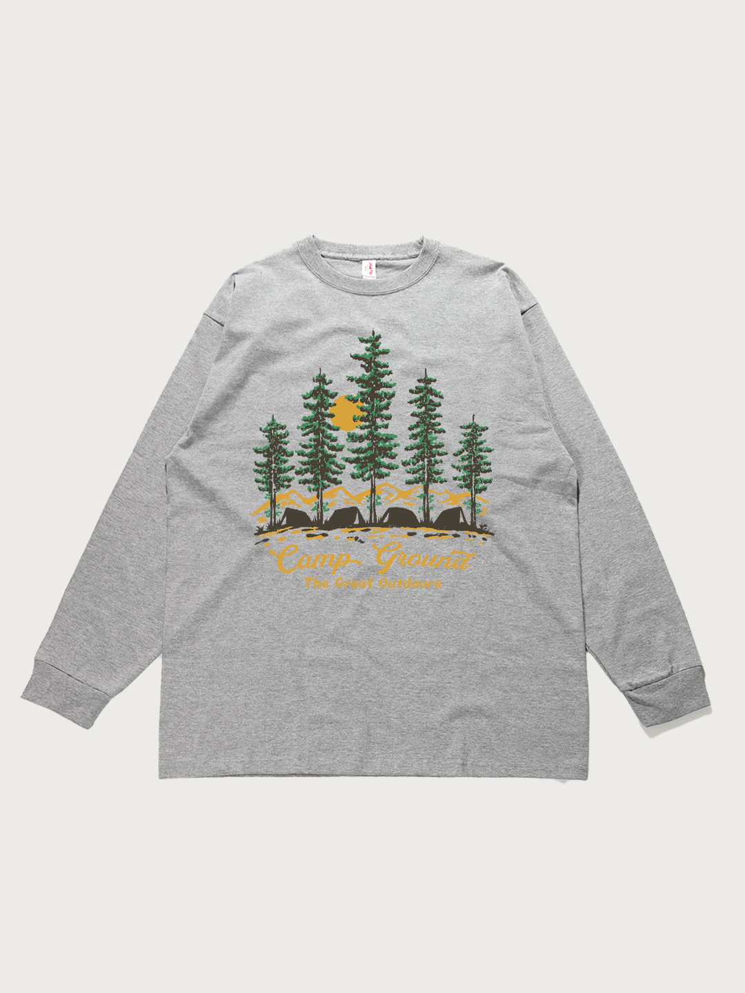 Camp Ground The Great Outdoors - Unisex Retro Cotton Long Sleeve T-Shirt