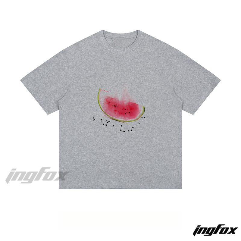 Watermelon Slice Graphic - Loose Fit Short Sleeve T-Shirt