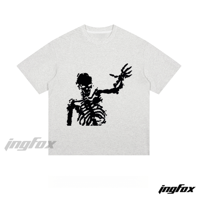 Distressed Skeleton - Loose Fit Short Sleeve T - Shirt