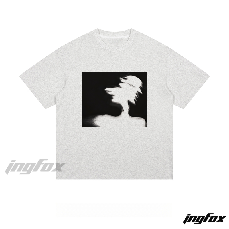 Blurred Figure Silhouette - Loose Fit Short Sleeve T-Shirt