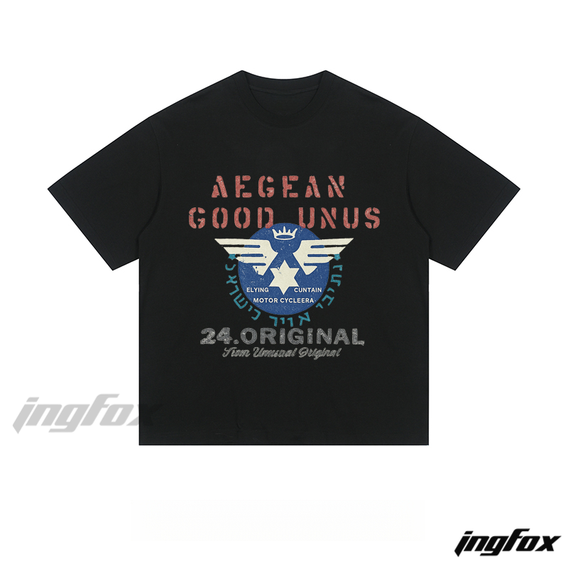 Vintage Badge Graphic - Loose Fit Short Sleeve T - Shirt