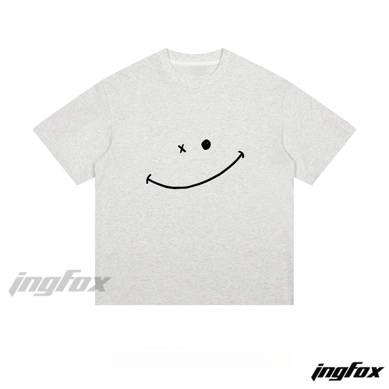 Minimalist Smile - Loose Fit Short Sleeve T-Shirt