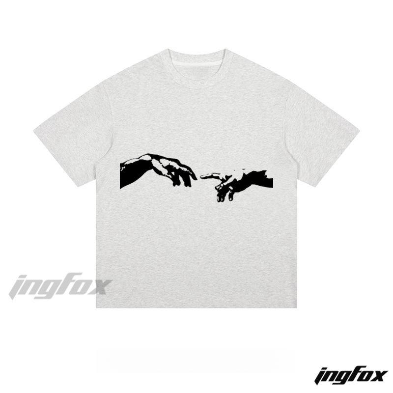 "Creation of Adam" Hands - Loose Fit Short Sleeve T - Shirt