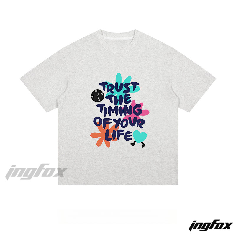 Positive Vibes "TRUST THE TIMING OF YOUR LIFE" - Loose Fit Short Sleeve T-Shirt