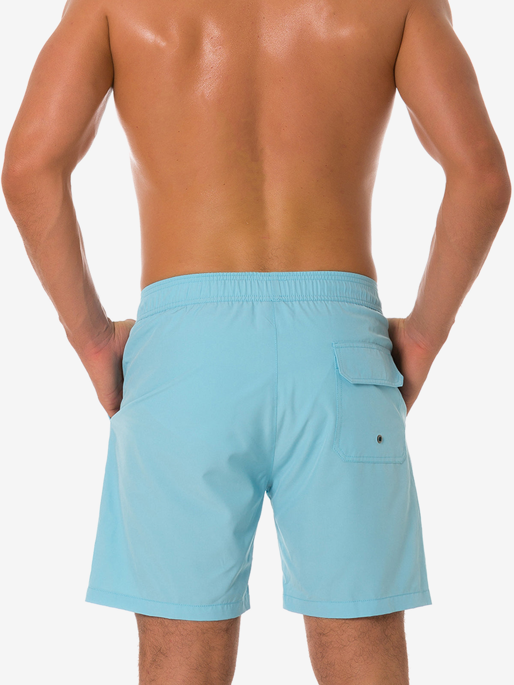 Men's Casual Summer Solid Color Beach Shorts Swimming Trunks