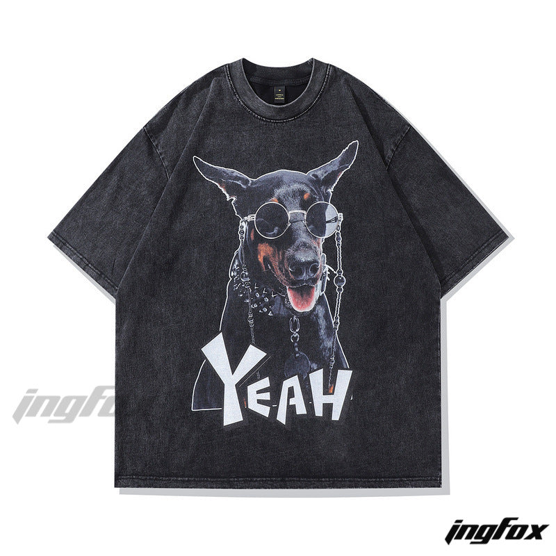 Stylish Doberman - Vintage Washed Oversized T-Shirt