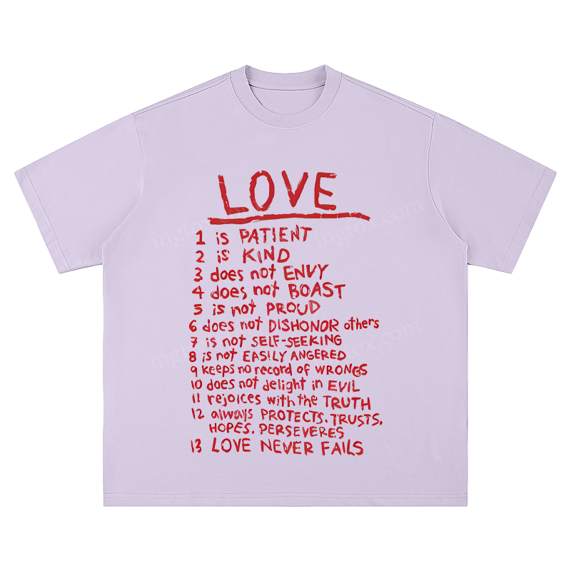 "Love Is..." Biblical Quote - Unisex Fit Short Sleeve T - Shirt