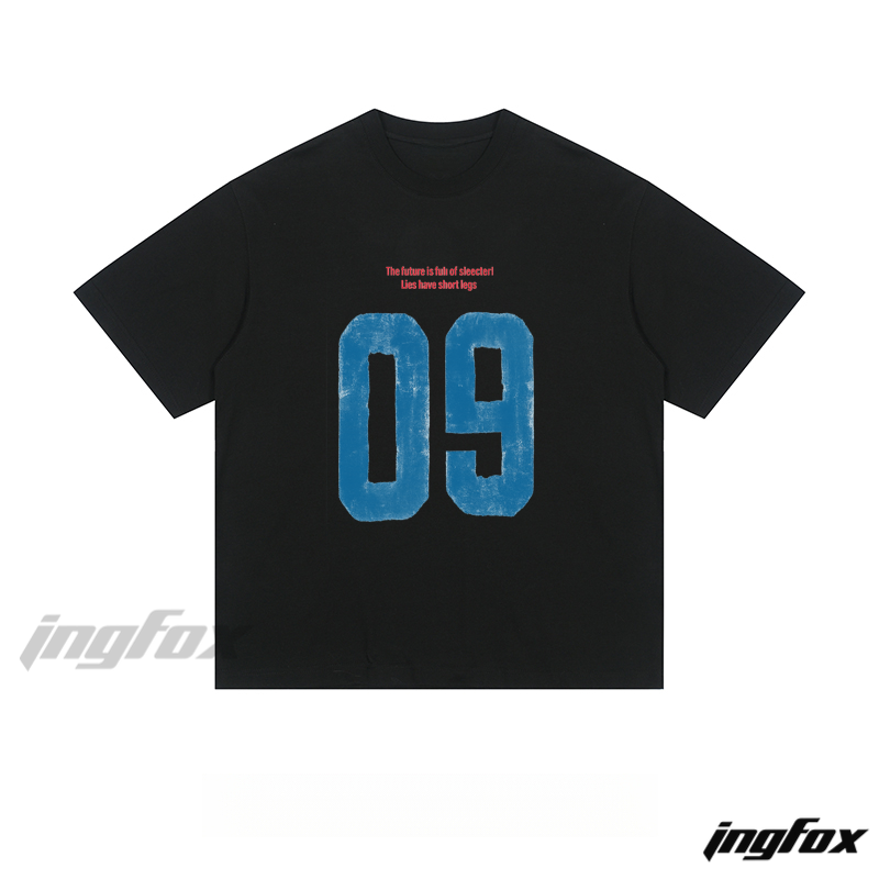 Vintage Number "09" - Loose Fit Short Sleeve T - Shirt