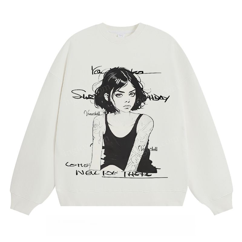 Artistic Portrait & Text - Classic Unisex Fit Crewneck Sweatshirt