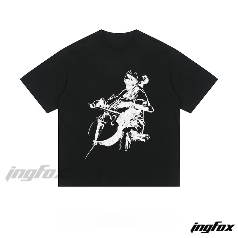 Cello Player Sketch - Loose Fit Short Sleeve T-Shirt
