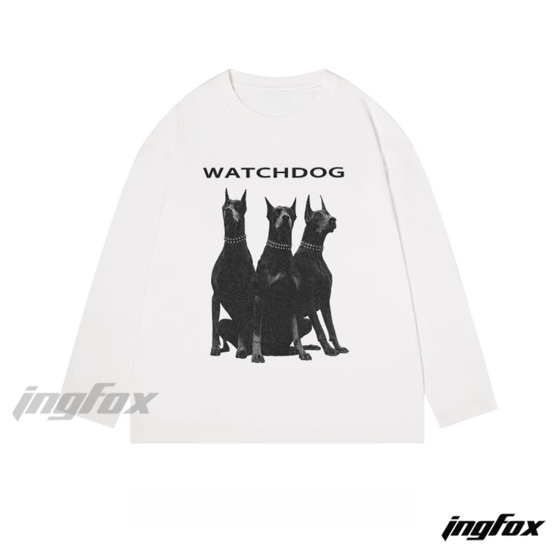 Watchdog Doberman Graphic - Classic Cotton Long Sleeve Tee