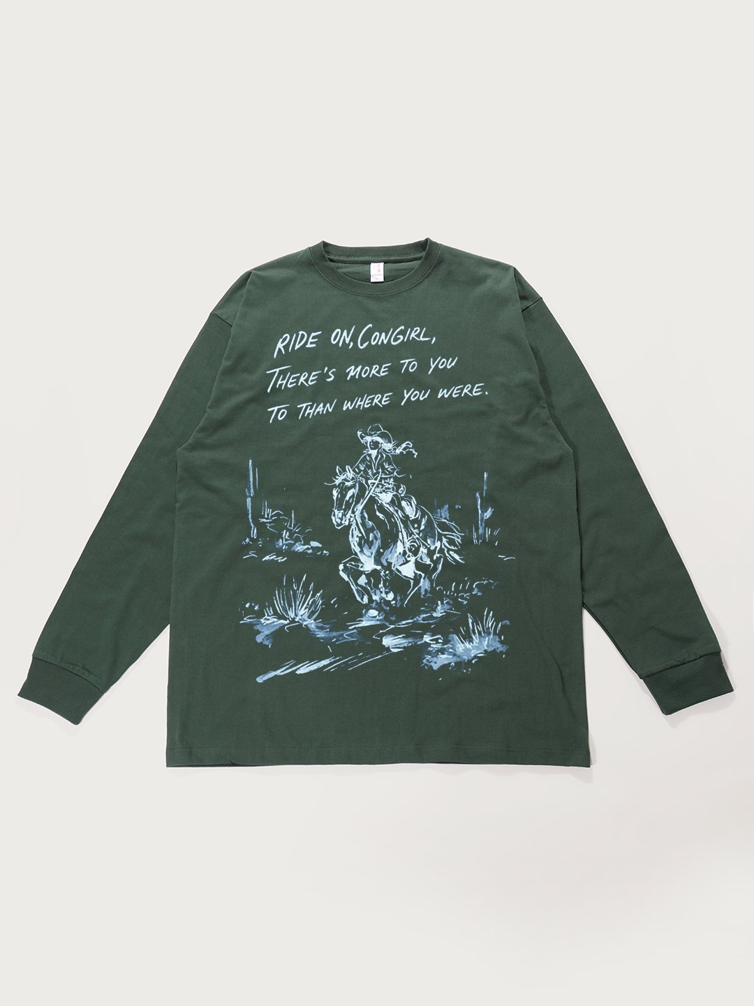 Ride On, Cowgirl - Unisex Retro Cotton Long Sleeve T-Shirt