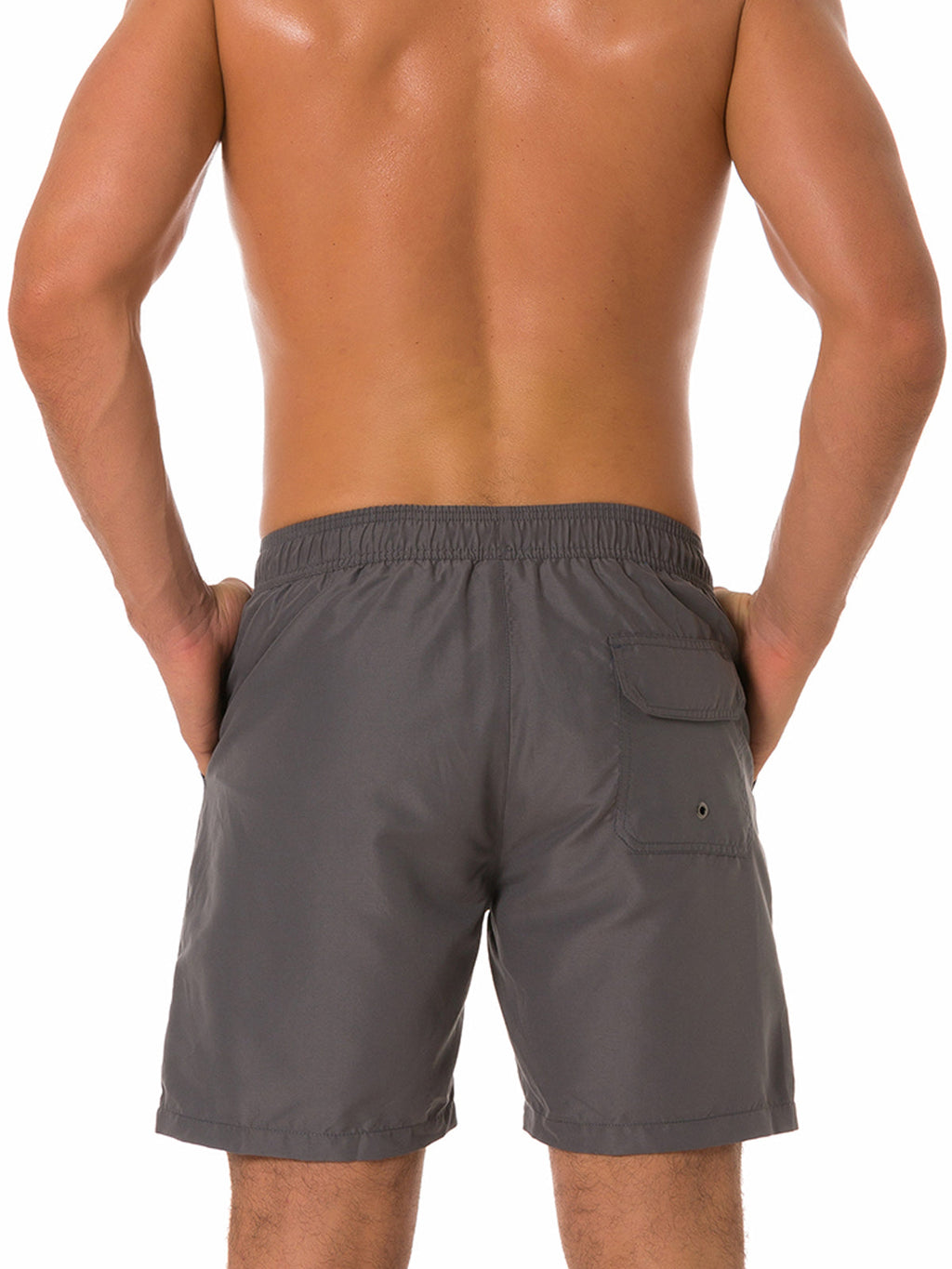 Men's Casual Summer Solid Color Beach Shorts Swimming Trunks