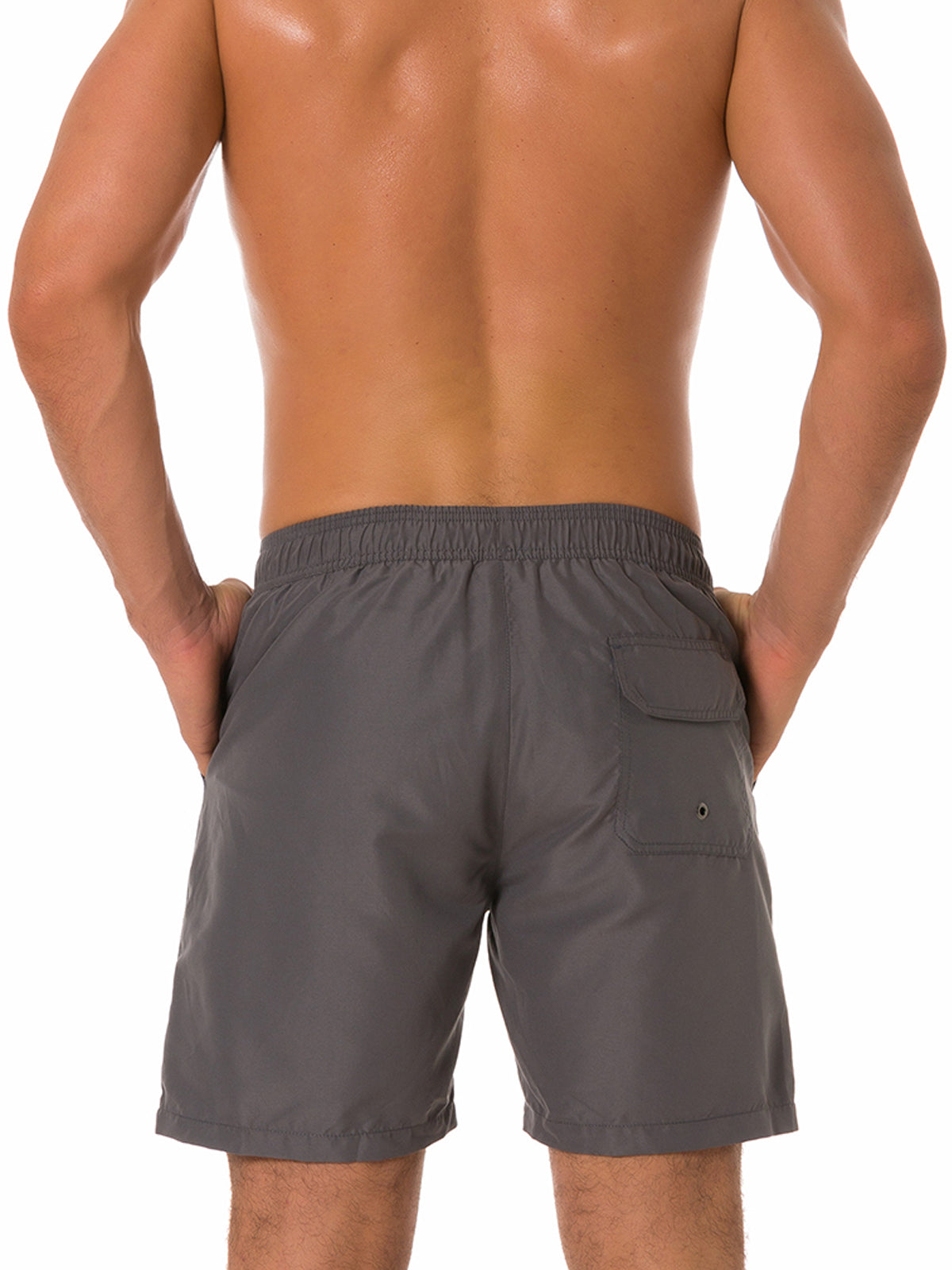 Men's Casual Summer Solid Color Beach Shorts Swimming Trunks