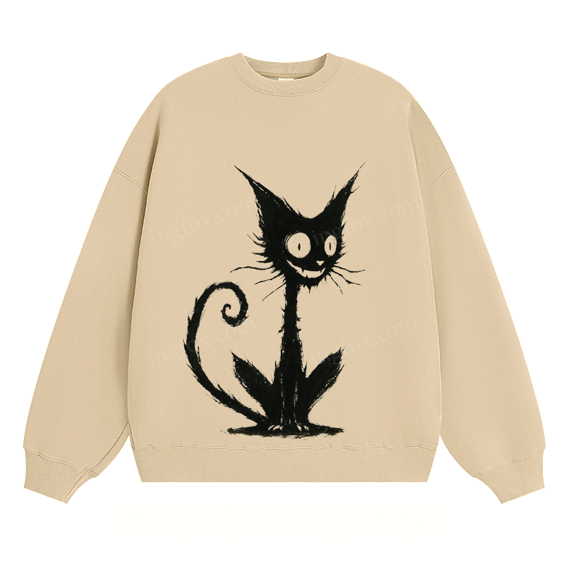 Whimsical Black Cat - Classic Unisex Fit Crewneck Sweatshirt