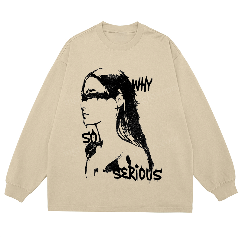“Why So Serious” Graphic - Classic Unisex Fit Cotton Long Sleeve Tee