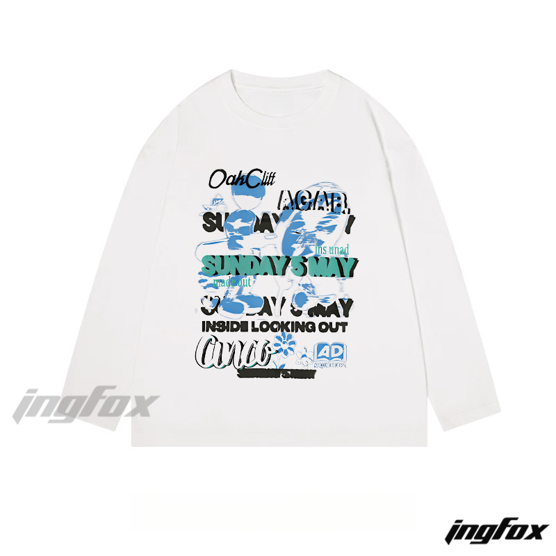 Graphic Text - Themed Classic Cotton Long Sleeve Tee