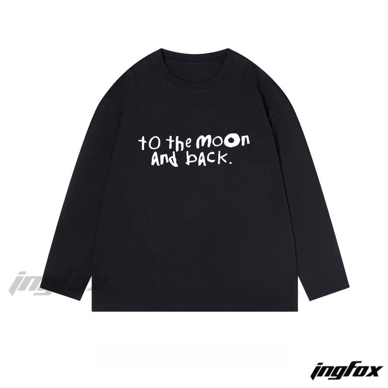 "To the moon and back." Quote - Themed - Classic Cotton Long Sleeve Tee