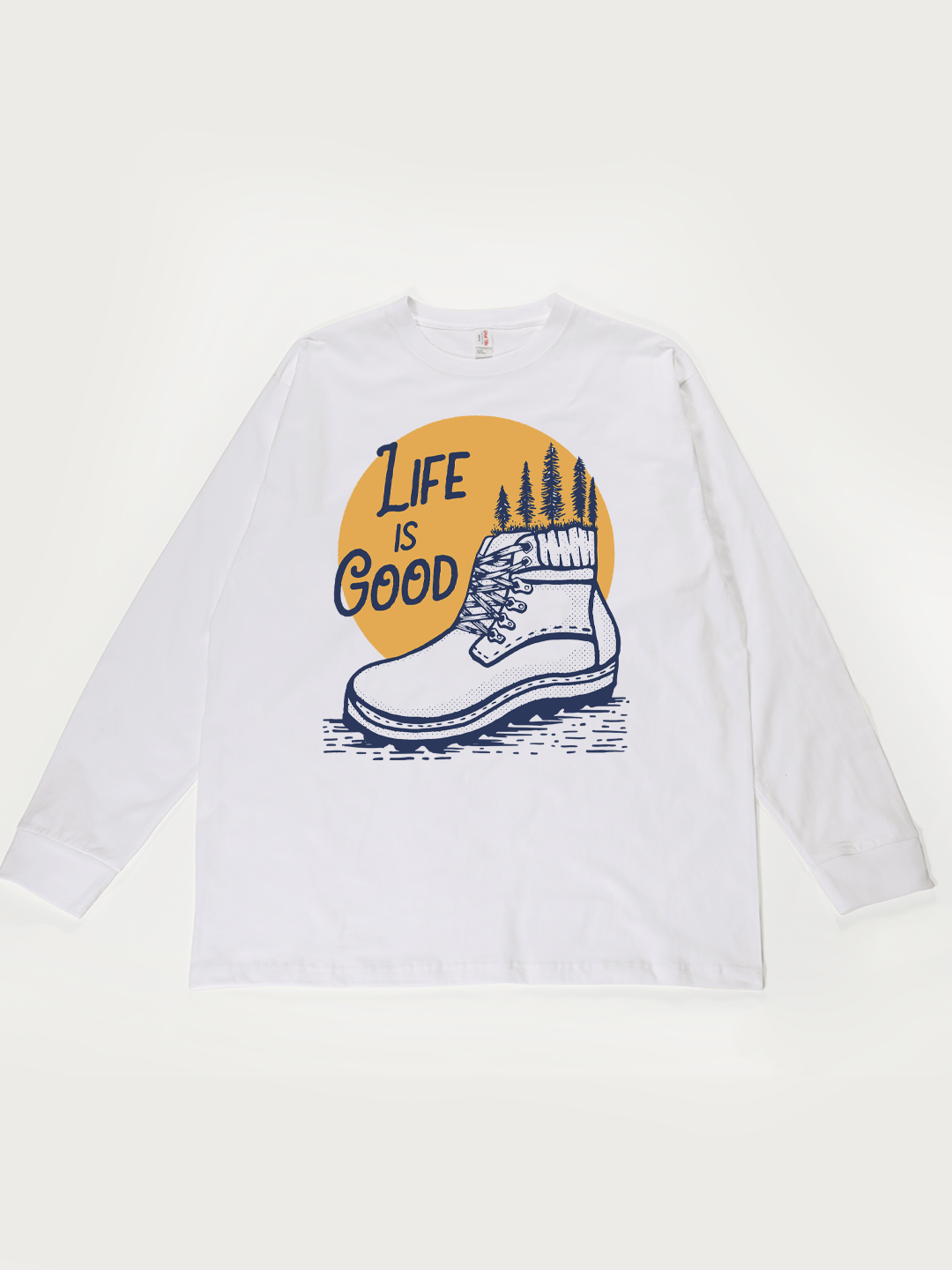 Life Is Good Outdoor Boot - Unisex Retro Cotton Long Sleeve T-Shirt